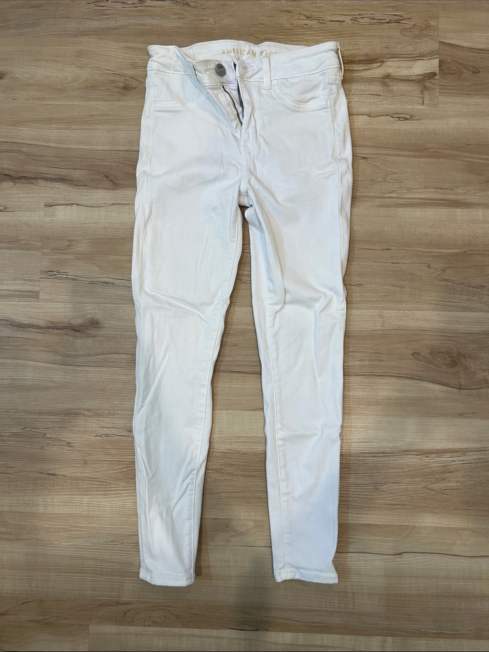 American Eagle Women's White Skinny Jeans - 4 SHORT